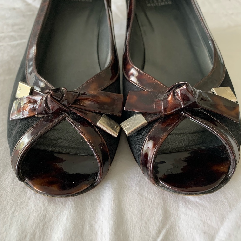 Stuart Weitzman Tofutti Faille Peep Toe Tortoise - image 7